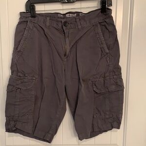 Urban Pipeline mens khaki cargo shorts casual dark gray hits at knee